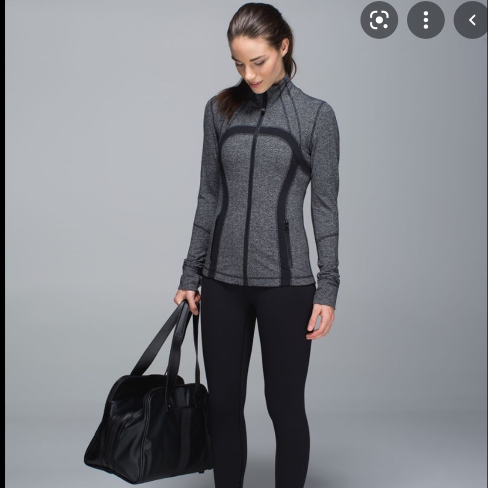 Lululemon Define Herringbone Gray & Black Athletic Workout Jacket